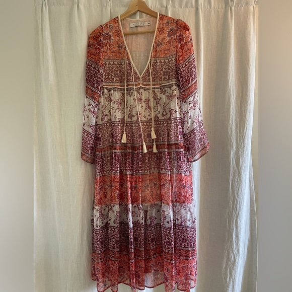 Christy Dawn Indian floral multicolour & gold summer dress - Picture 10 of 10